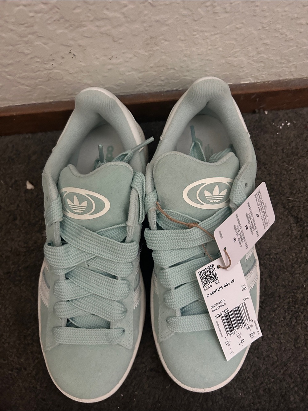 adidas Kids Campus Sneakers in Mint Green